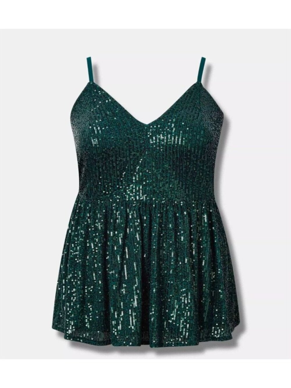 TORRID Peplum Sequin V-Neck Tank Cami Top sz 4 / 4X New Party Cocktails